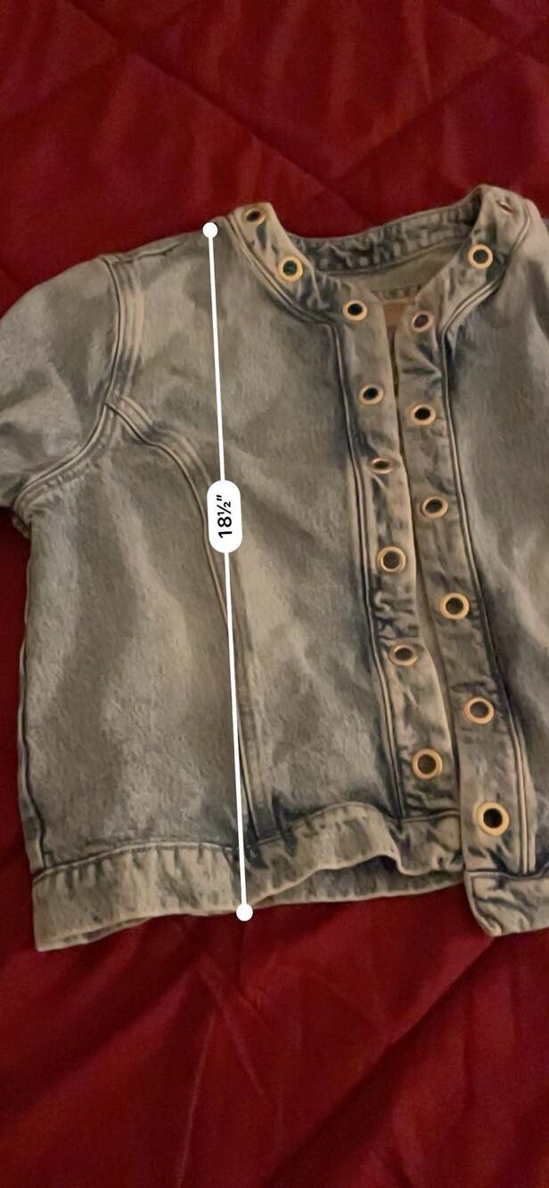 Michael Michael Kors Acid Wash Denim Grommet Button-Front Jacket - Picture 9 of 10